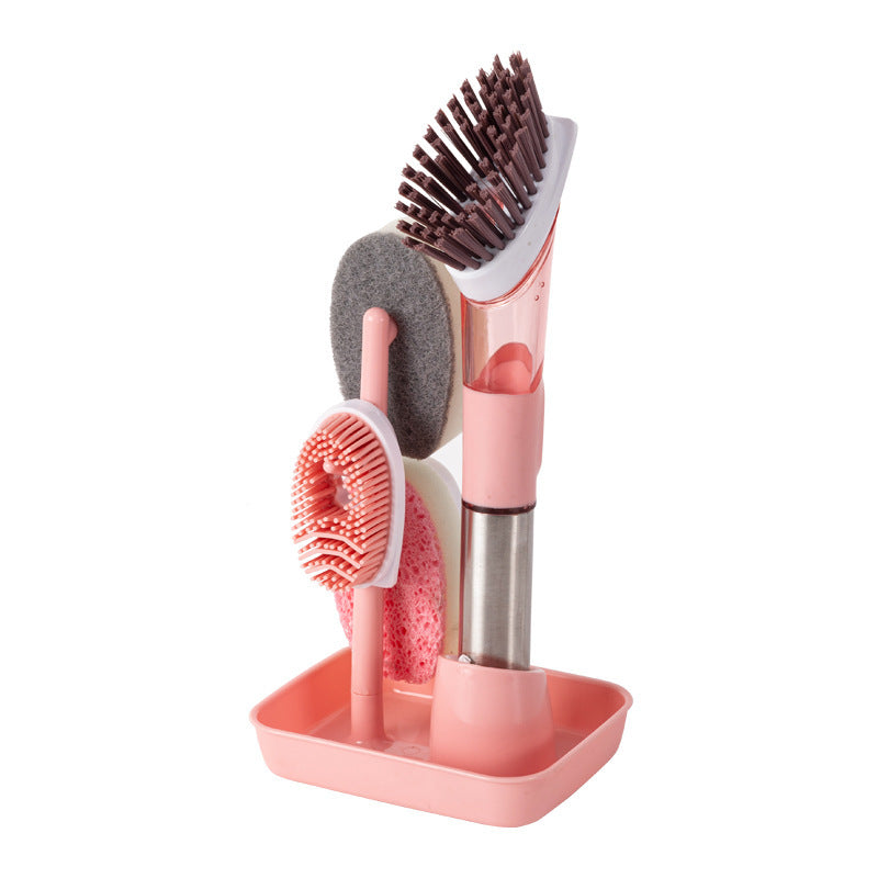 New Multifunctional Dish Brush Household Kitchen Oily Sponge Long Handle Cleaning Brush by Badon Shop LLC
