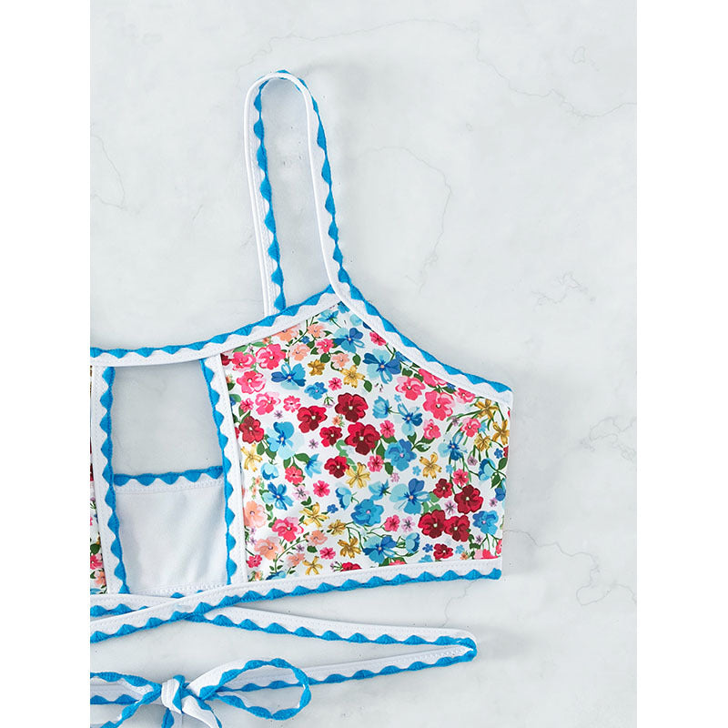 small floral print bikini with tie-back design by eprolo