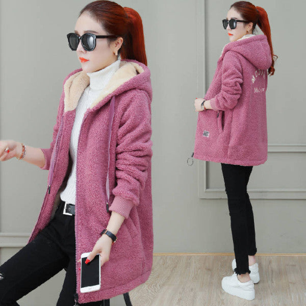 Autumn Winter Coat Cardigan Winter Faux Lamb Fur Coat by My Store