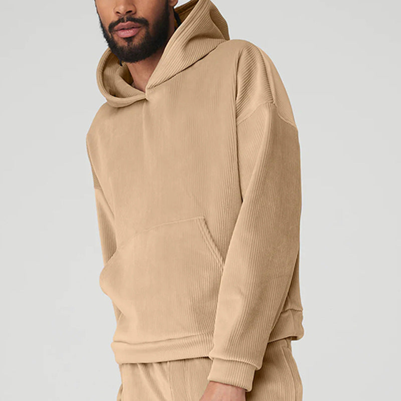 Men's Fashion Casual Plush Sweater Pants Suit by DERILUJA LLC