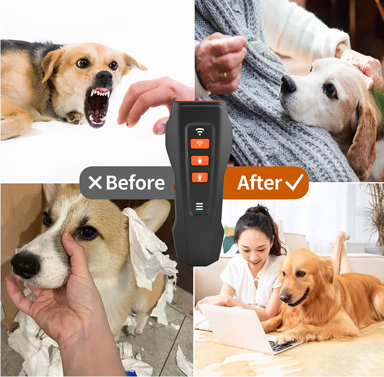 Ultrasonic Bark Stopper: Portable Rechargeable Anti-Barking Device with Frequency Modulation and LED Flashing Light by eprolo