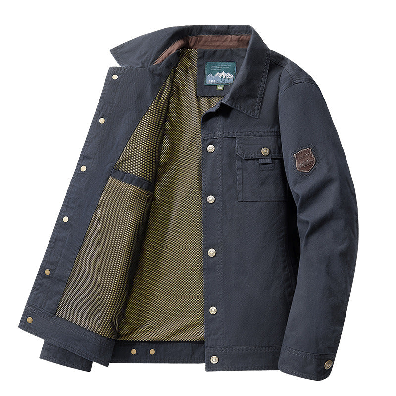 Men’s Turn-Down Collar Casual Jacket – Lightweight Fall Layer