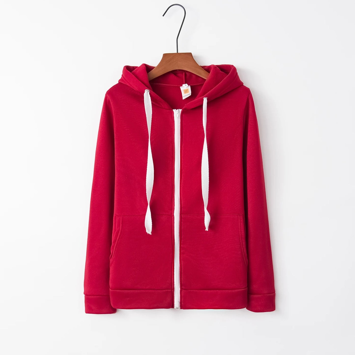 2023 Fashion Trend Zipper Hooded Long-sleeved Plus Cashmere Sweater Coat by My Store