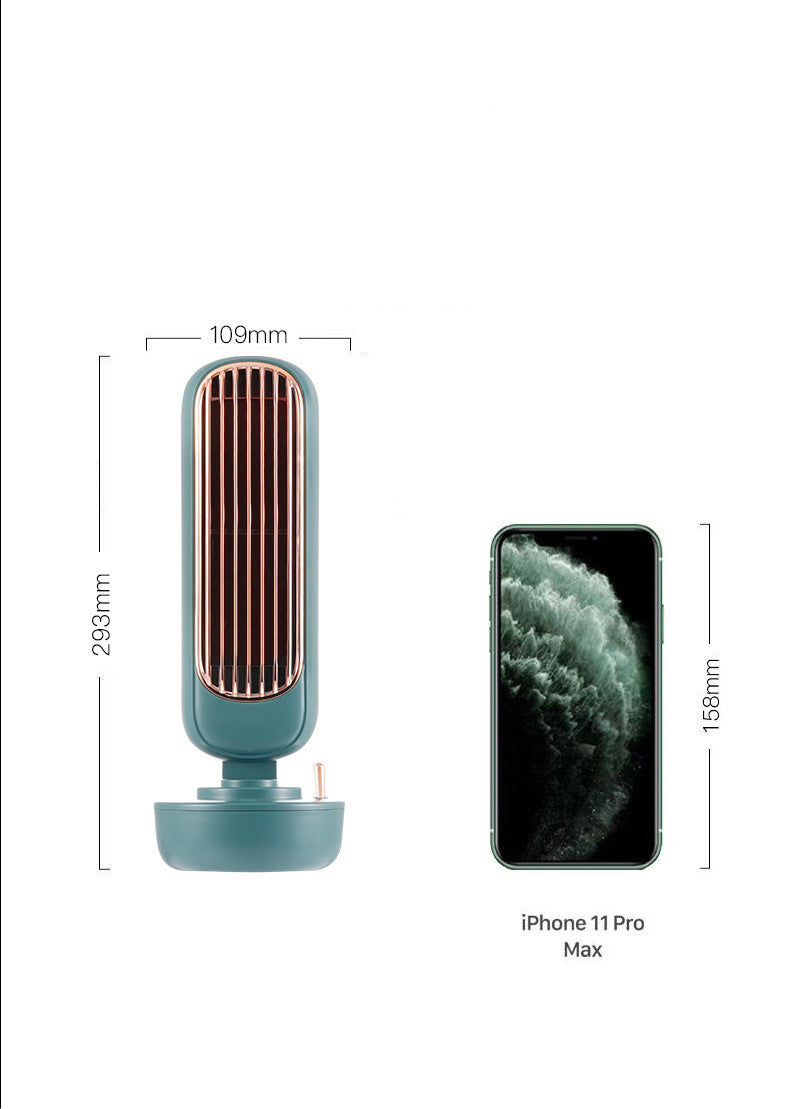 Retro Humidification Tower Fan Creative Two-In-One Spray Fan Desktop USB Integrated Humidification Fan by eprolo