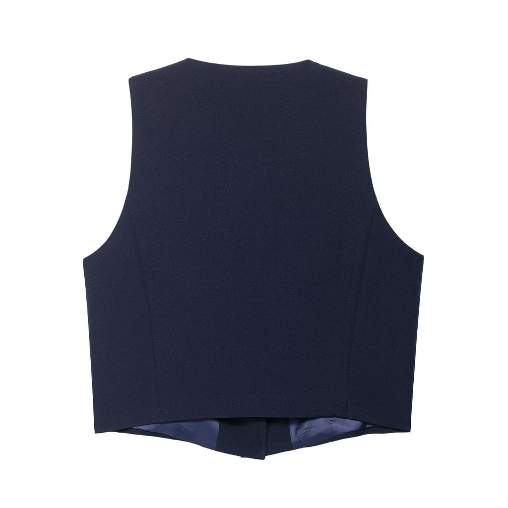 Fancy trimmed vest+shorts set