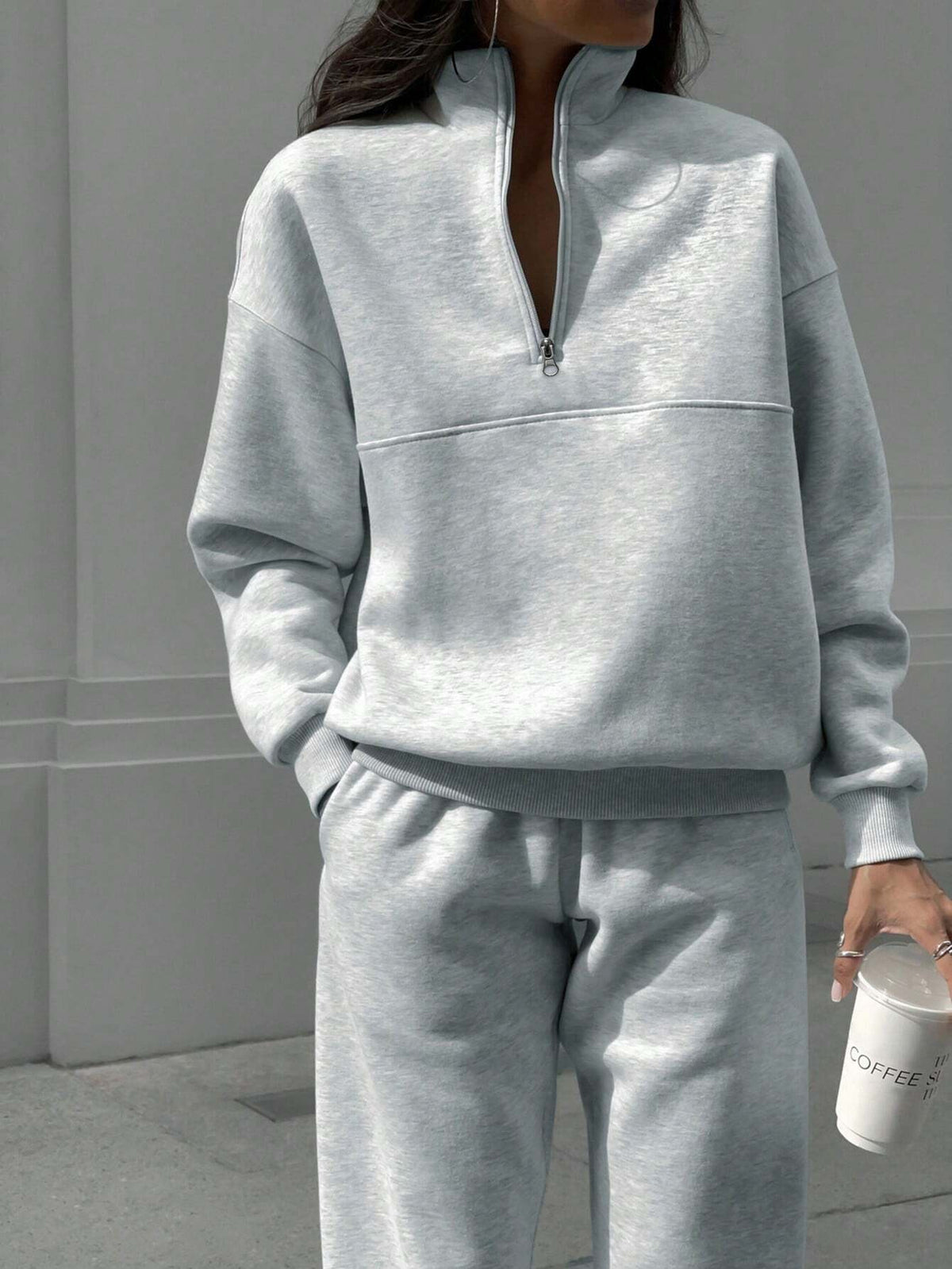 Long-sleeved Sports Sweatshirt Suit Fashion Stand-up Collar Zip-up Top And Elastic Band Trousers With Pocket Srping Fall Clothing For Women by DERILUJA LLC