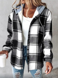 Women's large plaid style women's jacket plaid autumn and winter new style by eprolo