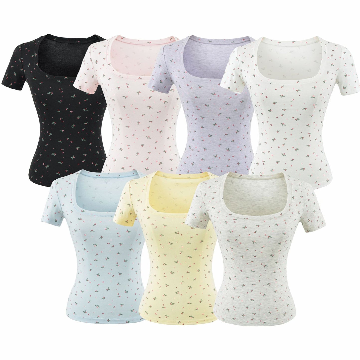 U-Neck Short Sleeve T-Shirt for Women by eprolo