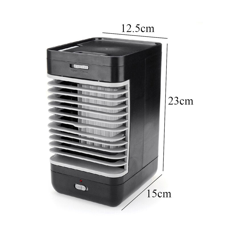Mini Portable Air Conditioner Humidifier Purifier Desktop Cooling Fan Air Cooler Black Fan for Camping Outdoor Activities by eprolo