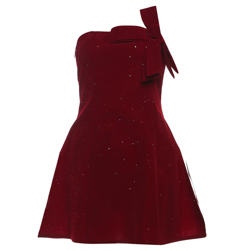 Solid Color Strapless High-Waist Elegant Chic Dress by eprolo