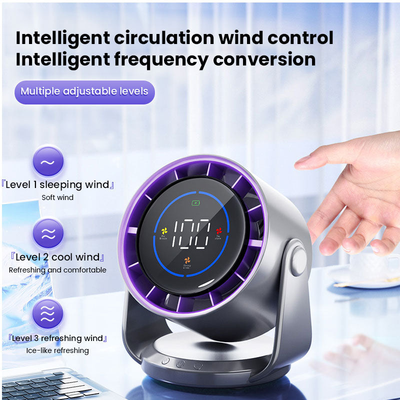 2025 New 100-Speed High - Speed Circulating Fan for Home. 6 - Inch Charging Digital Display, Turbo Desktop Electric Fan by eprolo