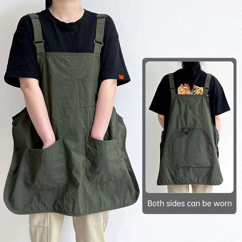 Double-Sided Waterproof Kitchen Apron – Adjustable Unisex Chef Apron, Pure Color Household Cooking Workwear by eprolo