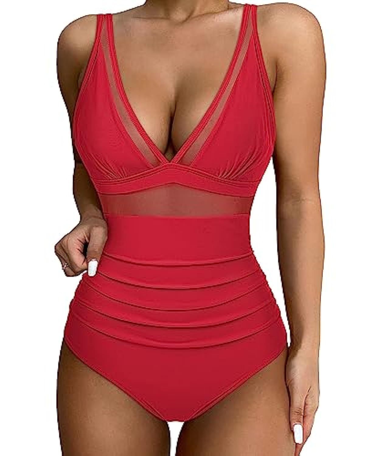 European and American high waisted one-piece swimsuit women's tight and sexy hollow swimsuit by eprolo