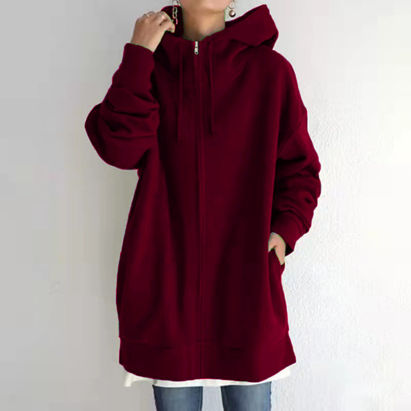 Women's Fuzzy Hoodies Long Sport Pullover Hoodie Full-Zip Hoodie Sweatshirt by DERILUJA LLC