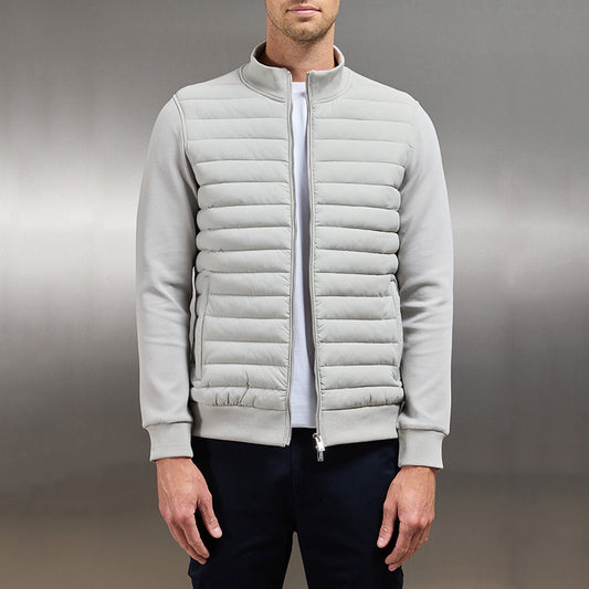 Lightweight Stand Collar Coat For Men Fashion Stitching Knitted Jacket Winter Outwear by My Store