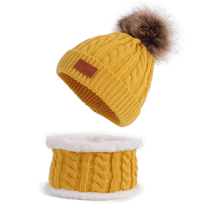 Children's Fashion Simple Hat Scarf Set by My Store