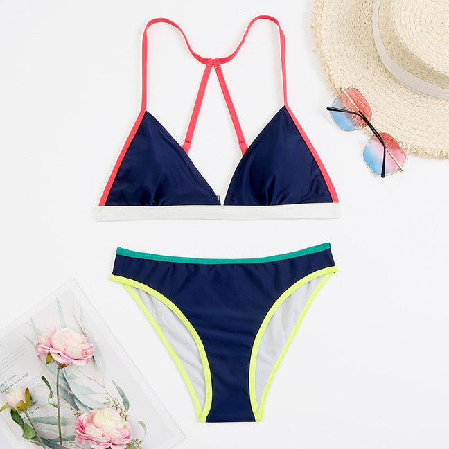 Sexy Bikini With Small Colorful Stripes For Women by DERILUJA LLC