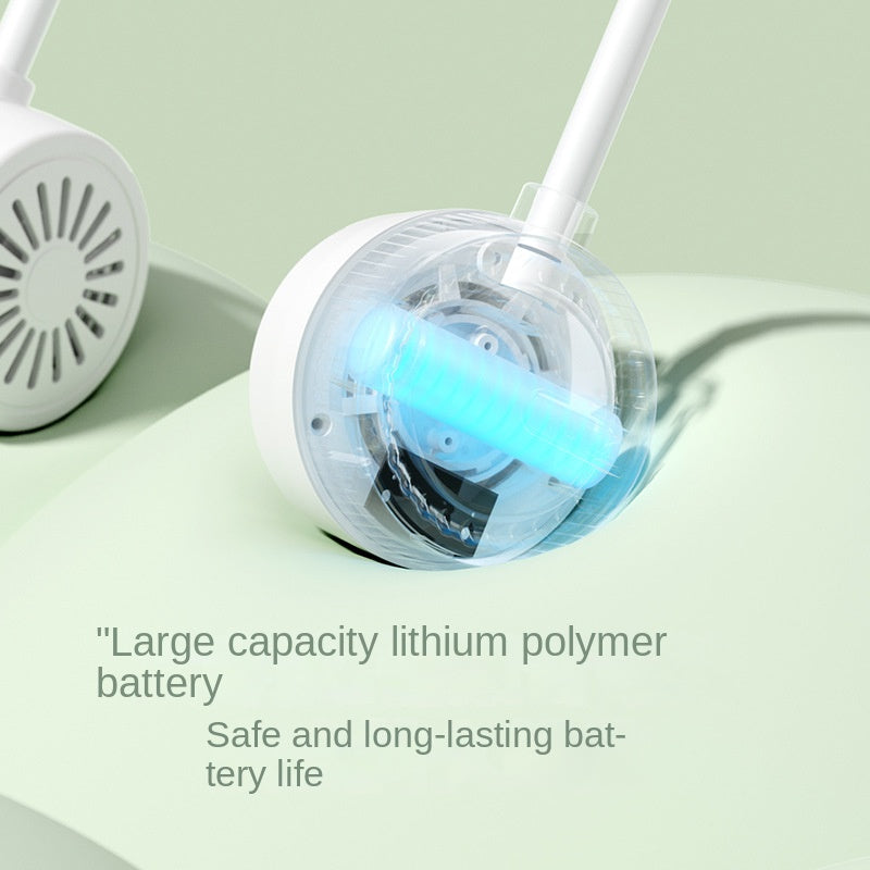 Foldable Neck Fan Portable Silent USB Charging Outdoor Sports Turbine Bladeless Mini Neck Fan by eprolo
