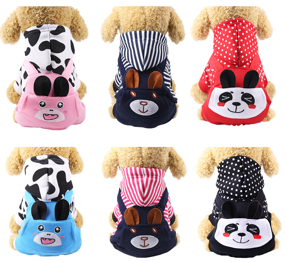 Cross-Border Pet Dog Clothes, Cat Autumn and Winter Four-Legged Cotton Coat, Cartoon Transformation Clothing, Cat Clothing, Dog Clothing Supplies by DERILUJA LLC