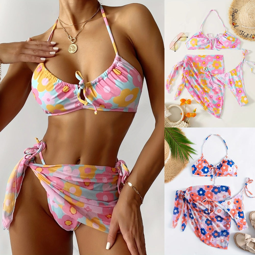 Swimsuit women strapless three piece set bikini girl by eprolo