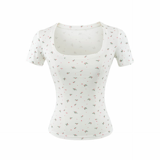 U-Neck Short Sleeve T-Shirt for Women by eprolo