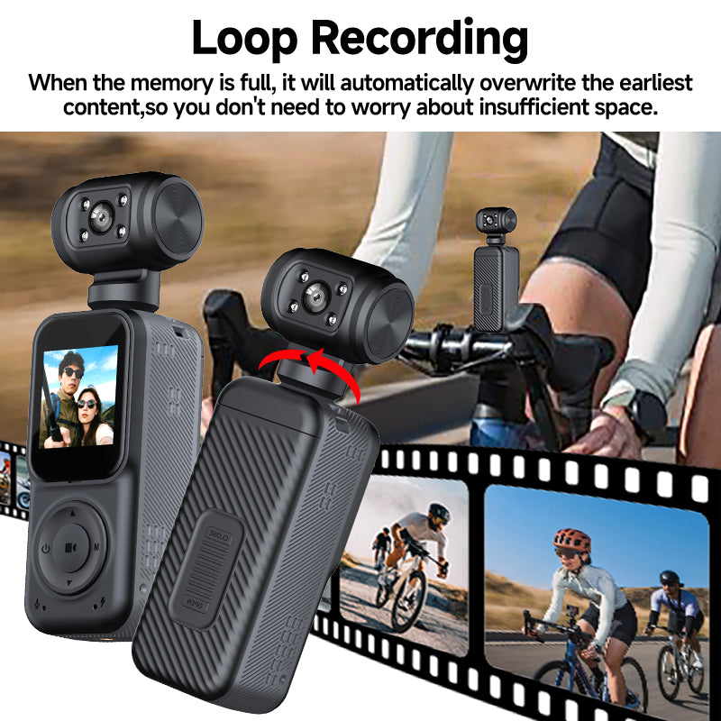 Panoramic Sports Camera Handheld DV Outdoor HD 4K Dual Lens Cycling Recorder Camera by DERILUJA LLC