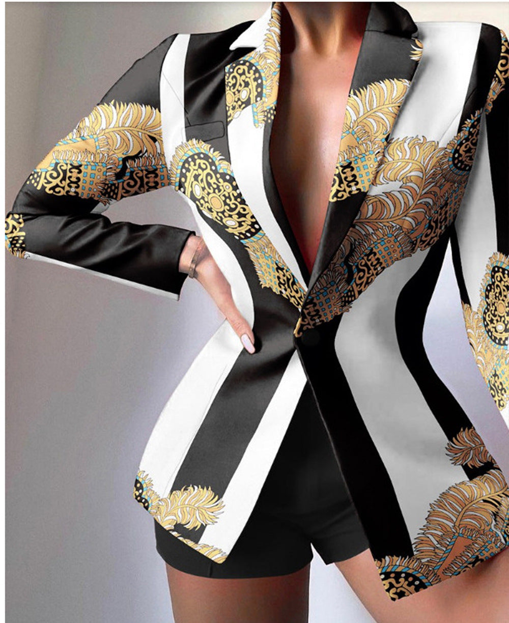 Fashionable Women's Suit Set Casual Office Wear Blazer and Shorts Two-Piece Outfit by eprolo