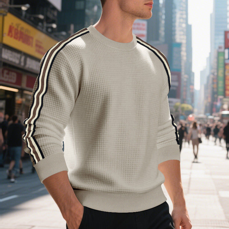 Casual Men's Loose Round Neck Sweater Thin by DERILUJA LLC