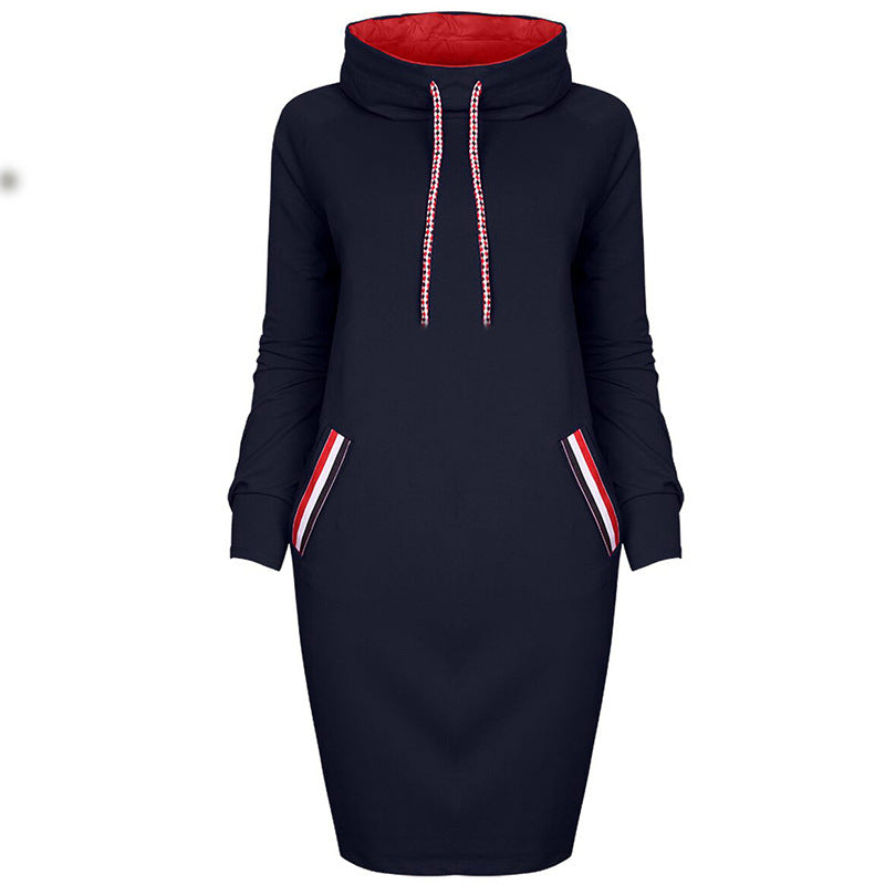 Autumn winter dress Long sleeve vestidos Casual party dresses vestido de festa women dress plus size High collar robe femme by DERILUJA LLC