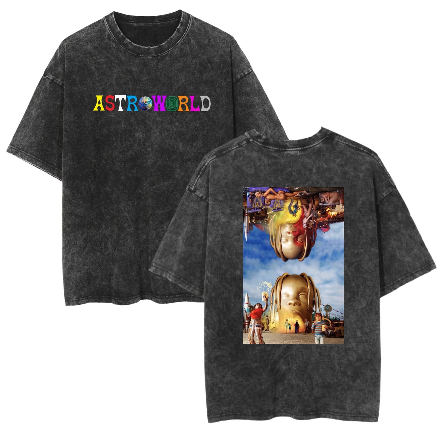 Rap Singer Washed Retro Short Sleeve Fan Commemorative T-Shirt by eprolo