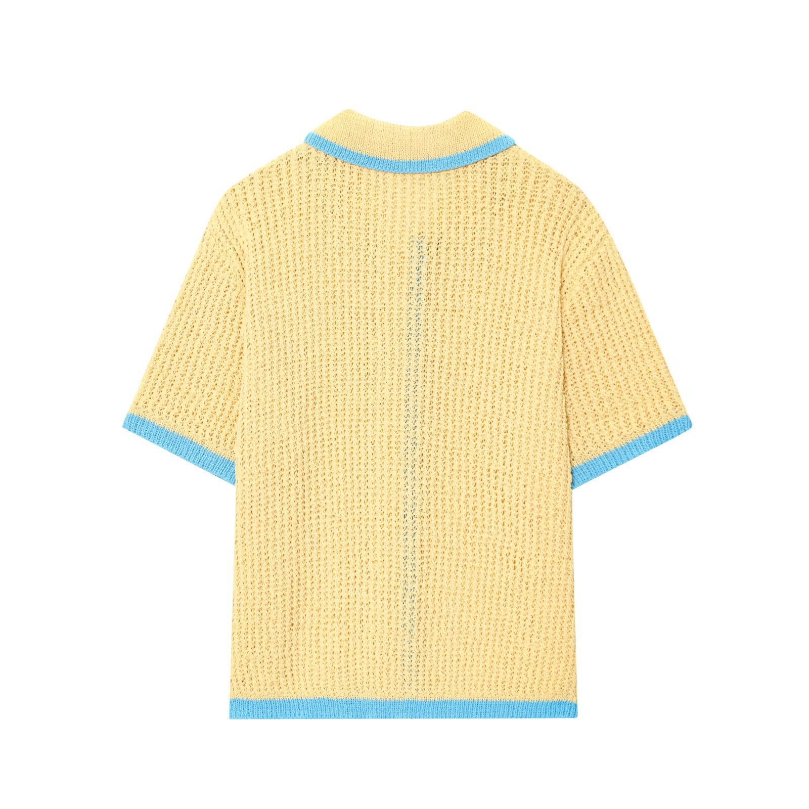 Knitted polo shirt jacket+shorts set