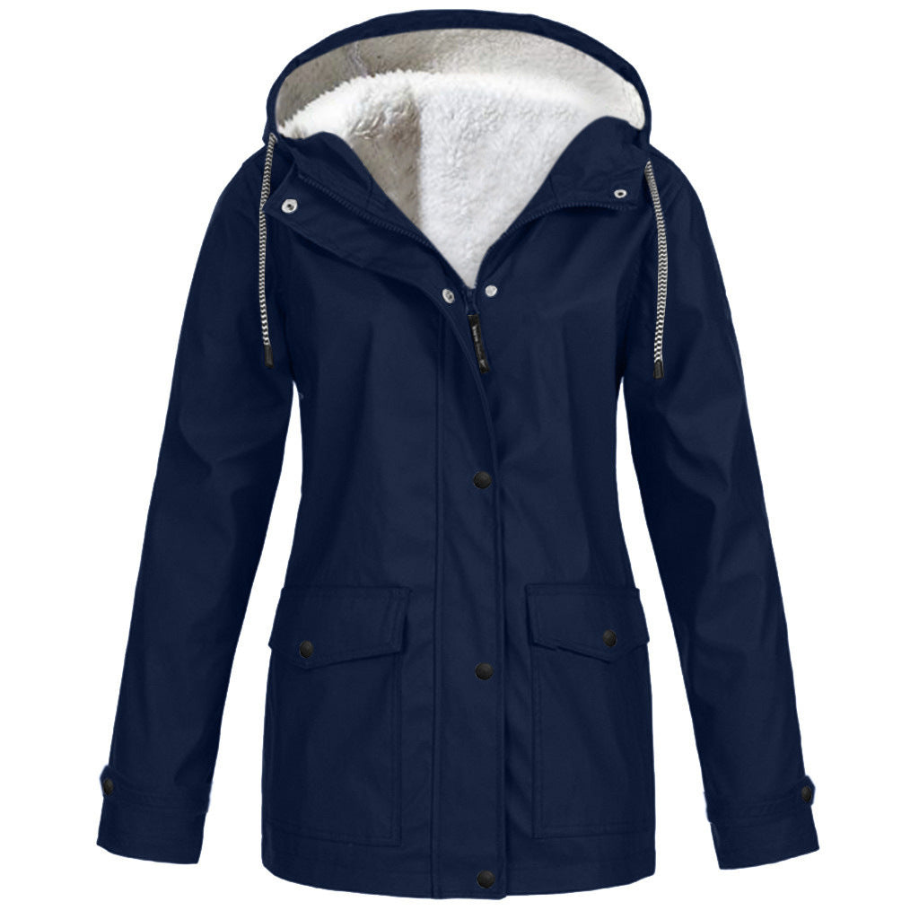 Fleece Jacket Outdoor Mountaineering Hooded Coat Winter Outwear by My Store