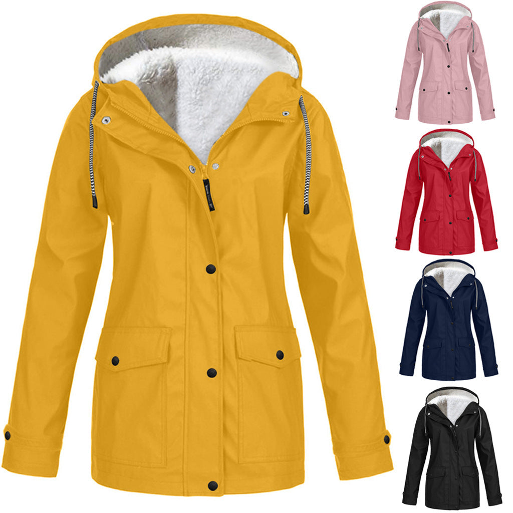 Fleece Jacket Outdoor Mountaineering Hooded Coat Winter Outwear by My Store
