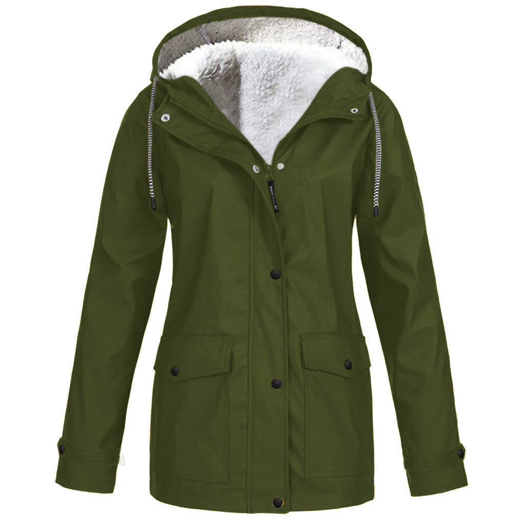 Fleece Jacket Outdoor Mountaineering Hooded Coat Winter Outwear by My Store