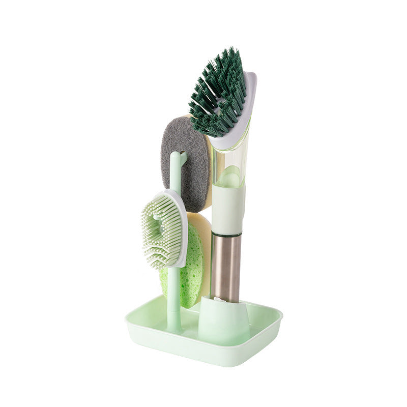 New Multifunctional Dish Brush Household Kitchen Oily Sponge Long Handle Cleaning Brush by Badon Shop LLC