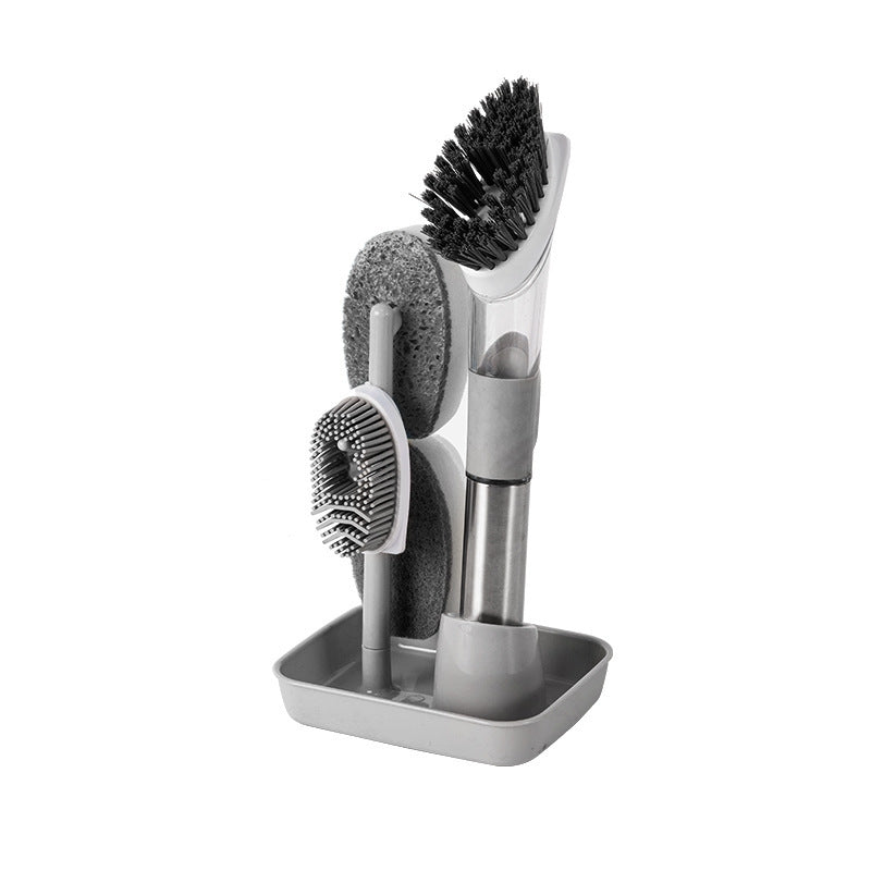 New Multifunctional Dish Brush Household Kitchen Oily Sponge Long Handle Cleaning Brush by Badon Shop LLC