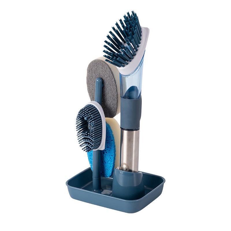 New Multifunctional Dish Brush Household Kitchen Oily Sponge Long Handle Cleaning Brush by Badon Shop LLC