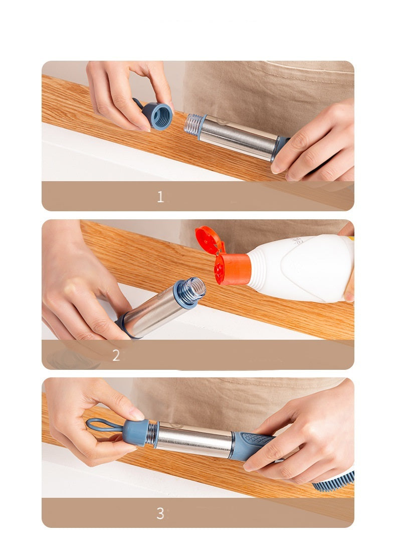 New Multifunctional Dish Brush Household Kitchen Oily Sponge Long Handle Cleaning Brush by Badon Shop LLC