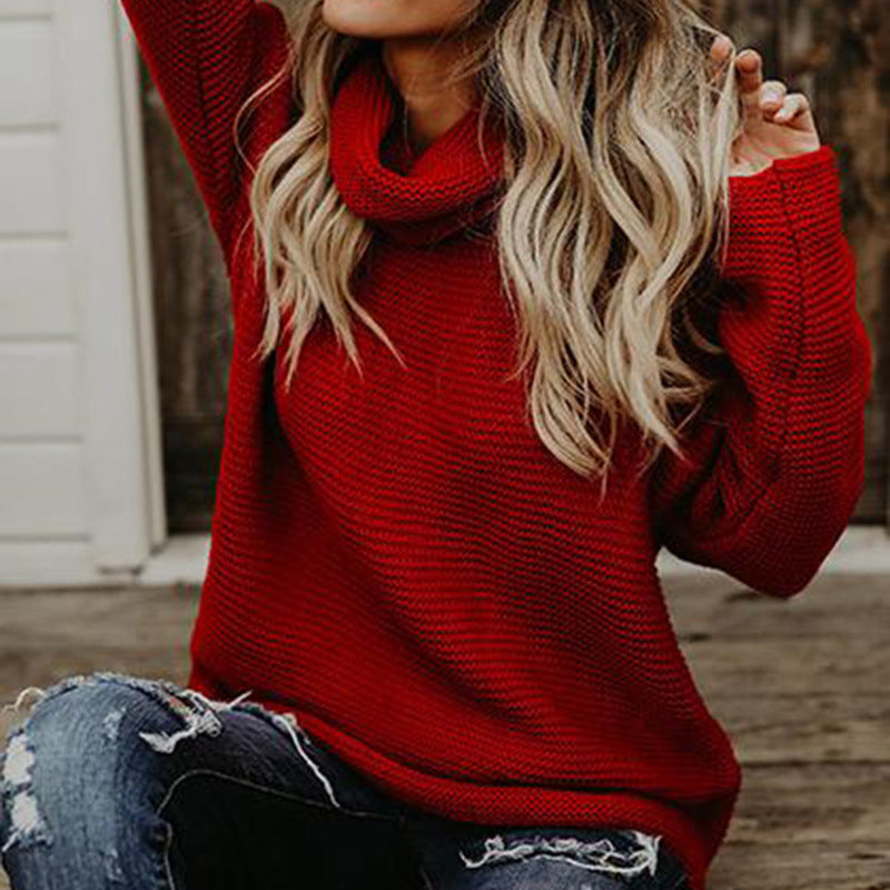 Pure Color Casual Loose High Collar Style Women'S Clothing Wholesale by DERILUJA LLC