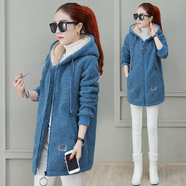 Autumn Winter Coat Cardigan Winter Faux Lamb Fur Coat by My Store