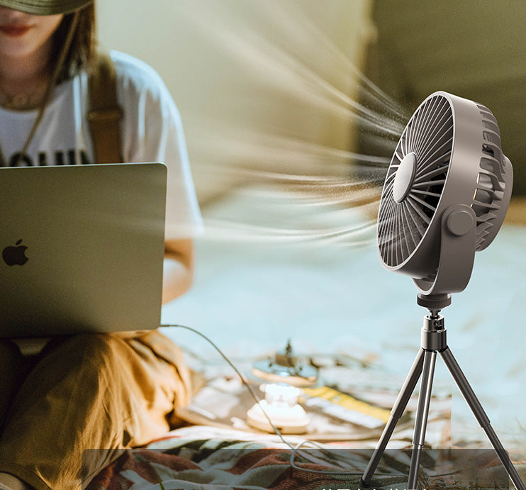 New Multi-Function Tripod Outdoor Camping Lighting Fan Intelligent Remote Control Timing Can Hang Small Fans by eprolo