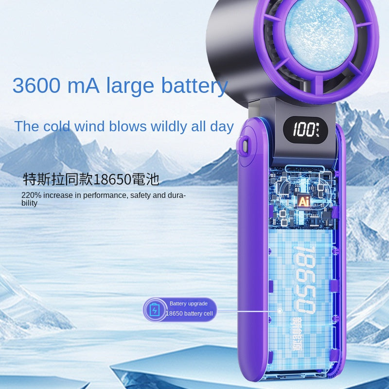 Portable Foldable Neck Fan with Digital Display and Infinite Speed Control, Compact Cooling Handheld Fan for Outdoor Use by eprolo