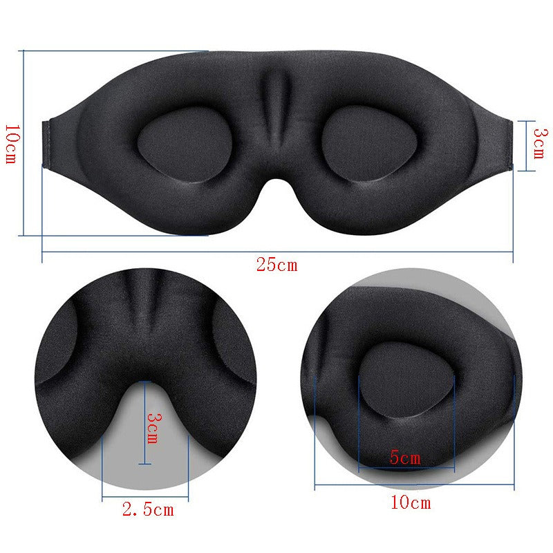 3D Three-Dimensional Sleep Eye Mask Memory Foam Black Blackout Breathable Eye Protection