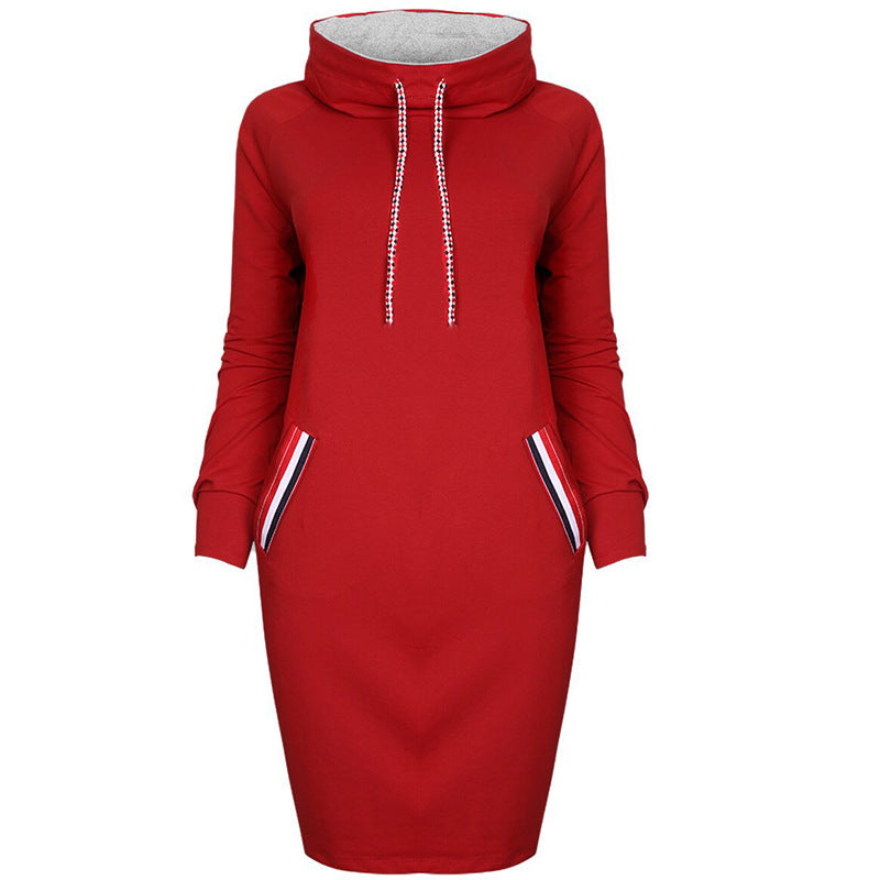 Autumn winter dress Long sleeve vestidos Casual party dresses vestido de festa women dress plus size High collar robe femme by DERILUJA LLC