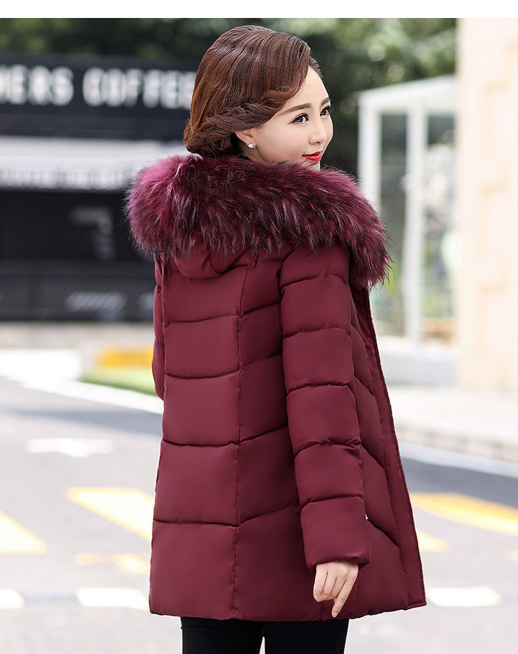 Women’s Plus-Size Mid-Length Padded Winter Coat – Warm Everyday Jacket