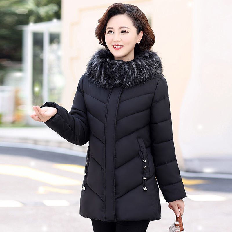 Women’s Plus-Size Mid-Length Padded Winter Coat – Warm Everyday Jacket