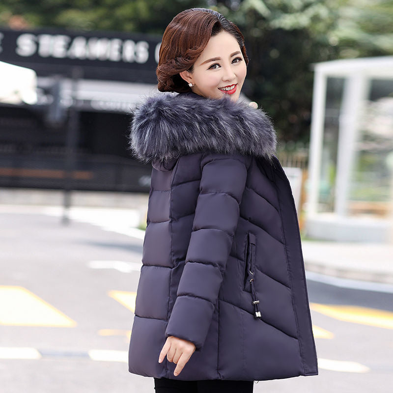 Women’s Plus-Size Mid-Length Padded Winter Coat – Warm Everyday Jacket