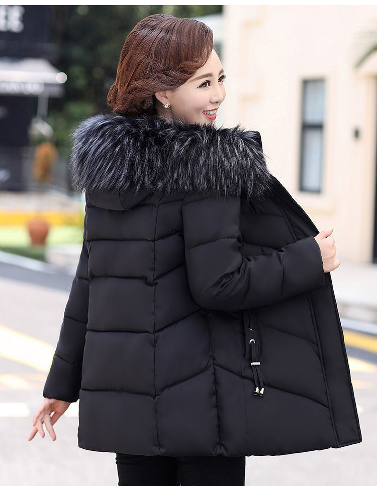 Women’s Plus-Size Mid-Length Padded Winter Coat – Warm Everyday Jacket
