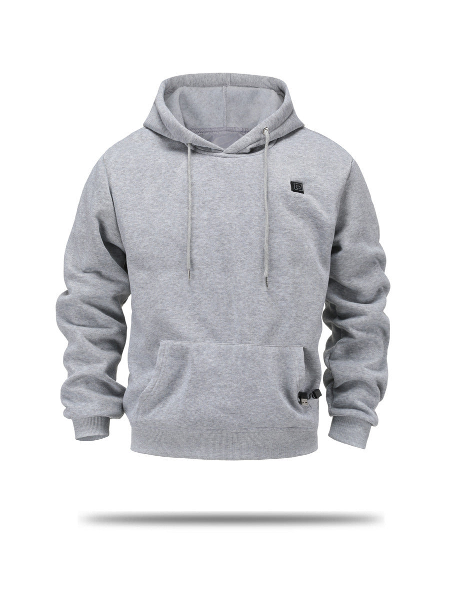 Men's USB Heating Brushed Hoody Warm by Badon Shop LLC