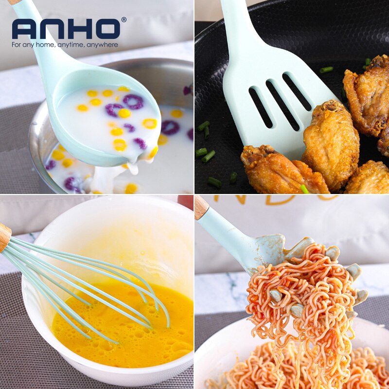 Silicone Kitchen Cooking Utensil Set Standard Non-Stick Silica Heat Resistance Kitchen Tool Accessories by eprolo